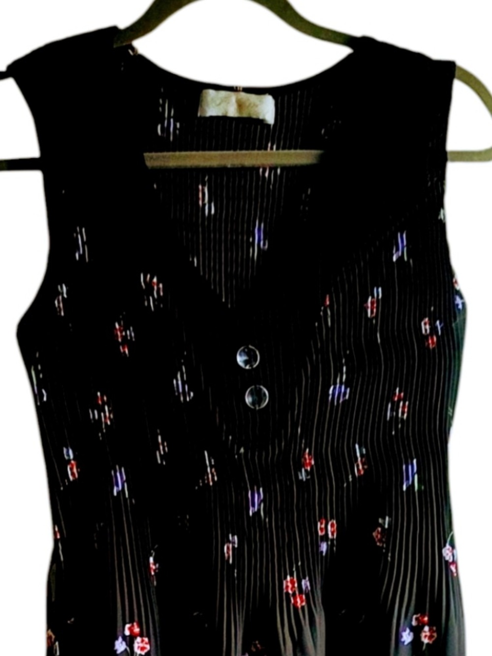Vintage Black & Red Sleeveless Midi Cocktail Dress M/L - Picture 2 of 7